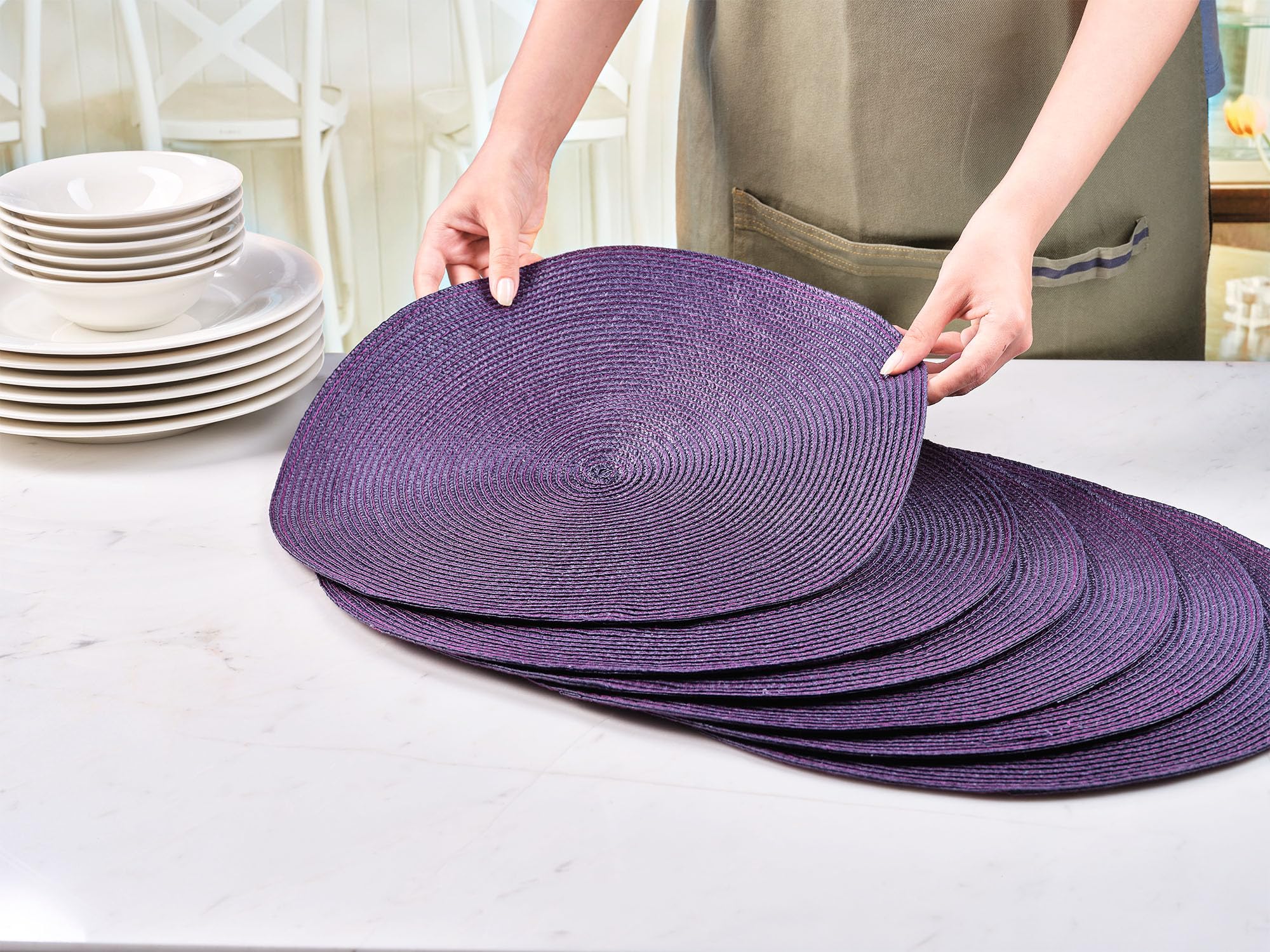 zero-purple-tischset-rund-lila-38-cm-6er-platzdeckchen image 2