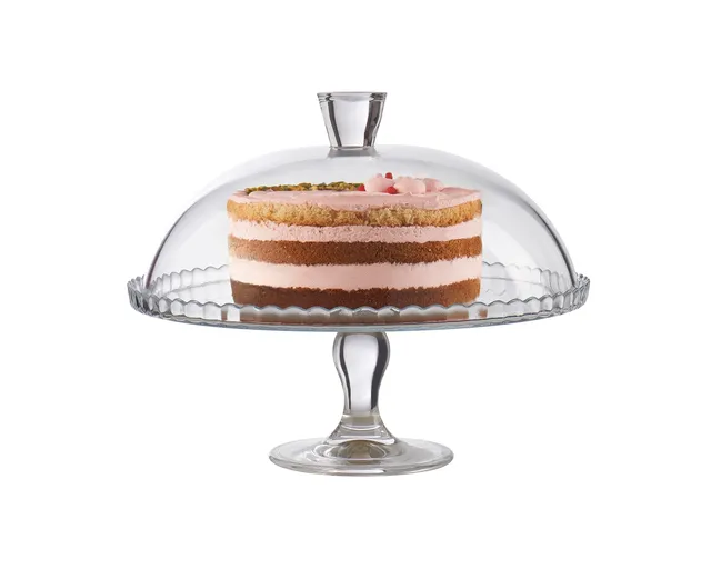 pasabahce-dome-tortenplatte-glas-30cm-mit-haube-fu image 1