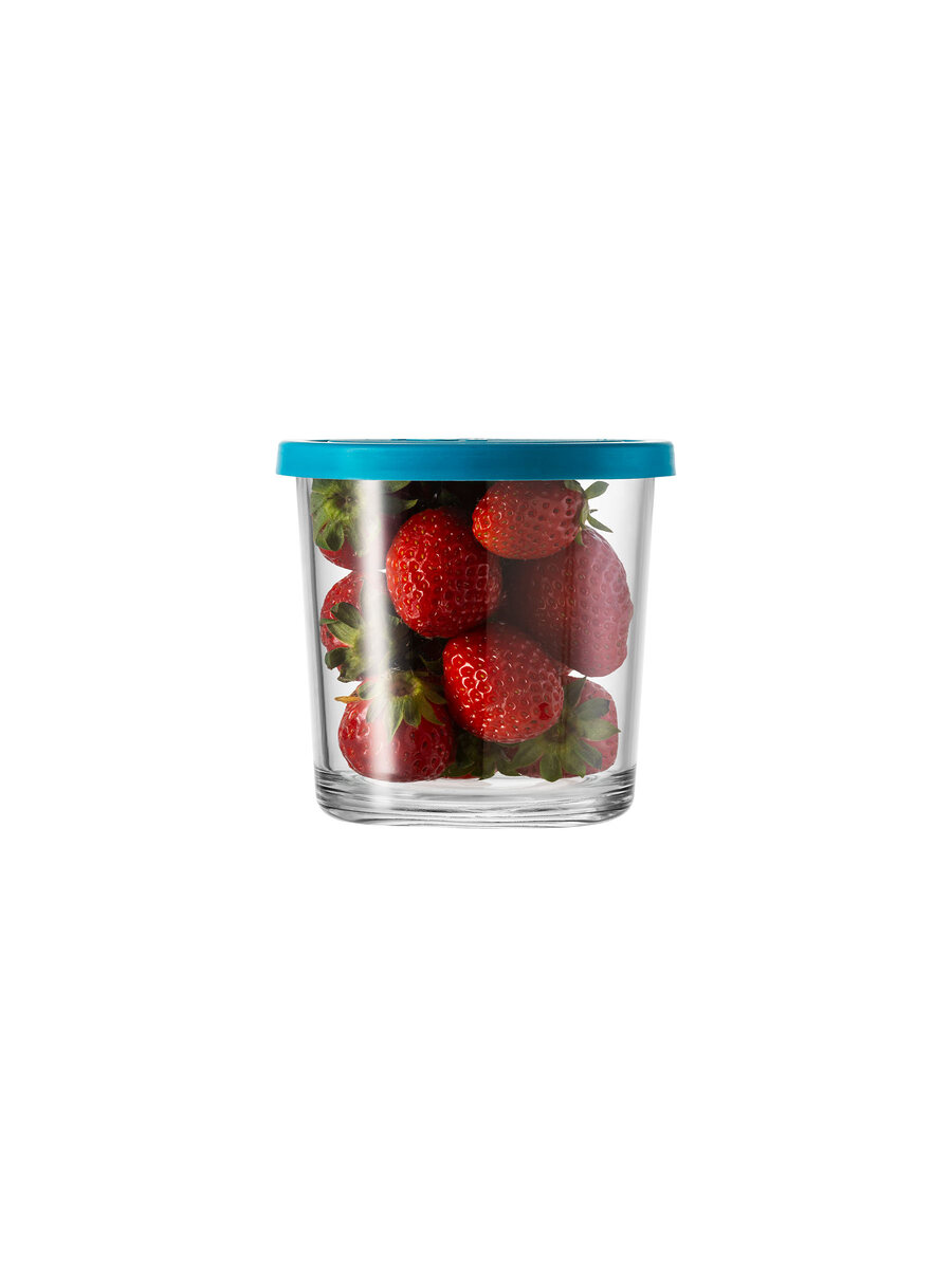borgonovo-igloo-800-vorratsdose-glas-80cl-deckel-blau image 1