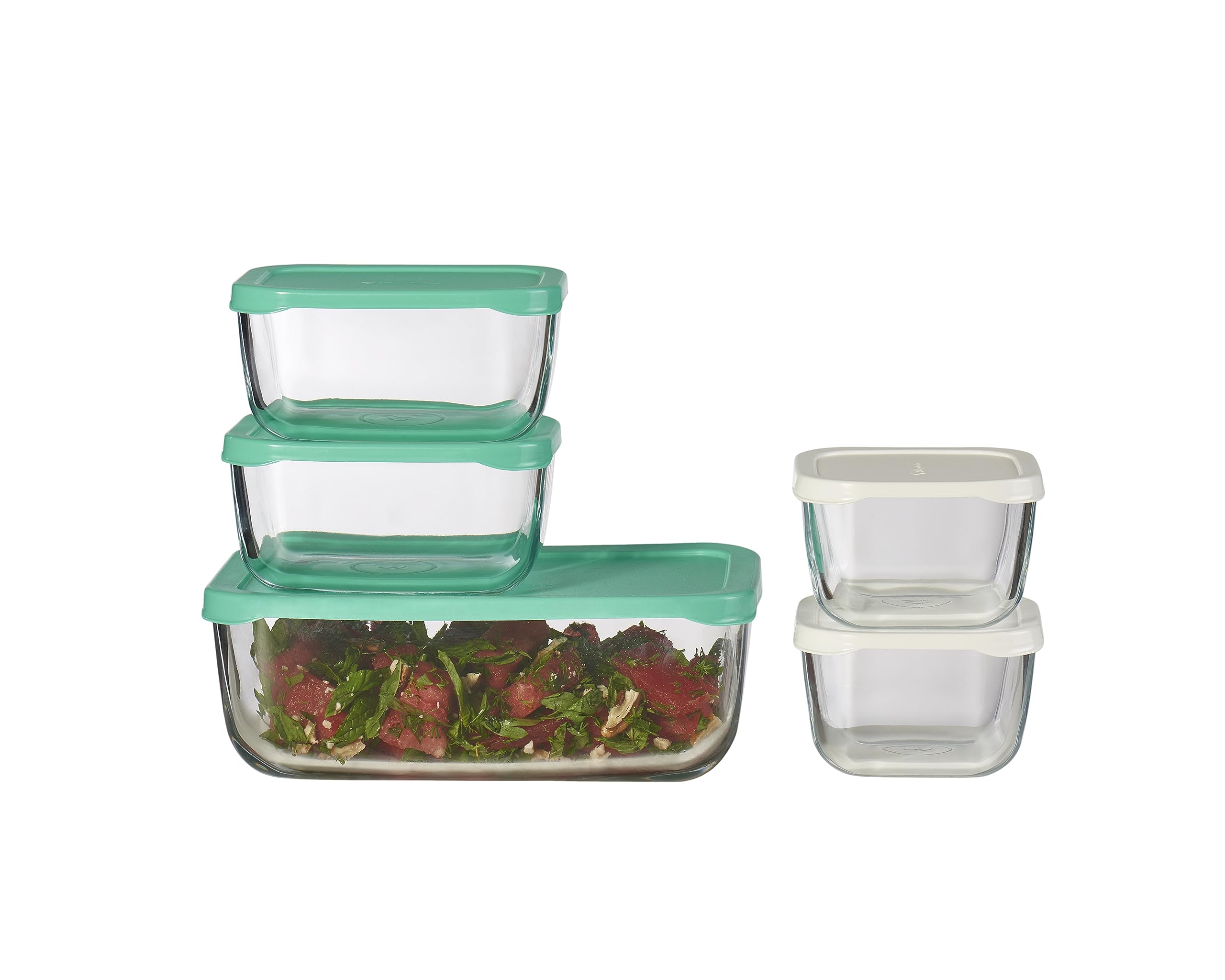 pasabahce-brotdosen-set-5-teilig-mehrfarbig-kunststoff-glas image 1