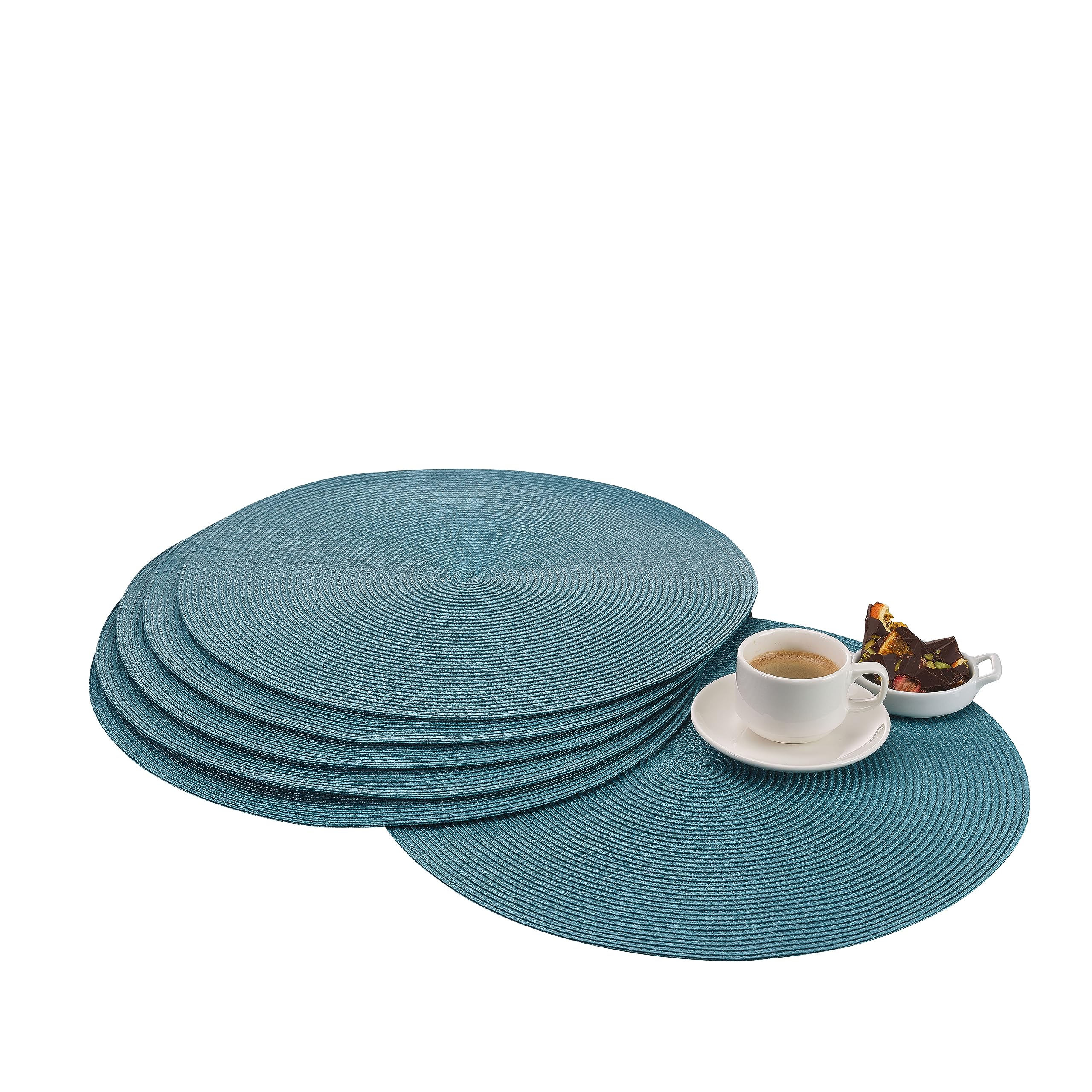 zero-blue-tischset-rund-38-cm-6er-set-polypropylen image 1