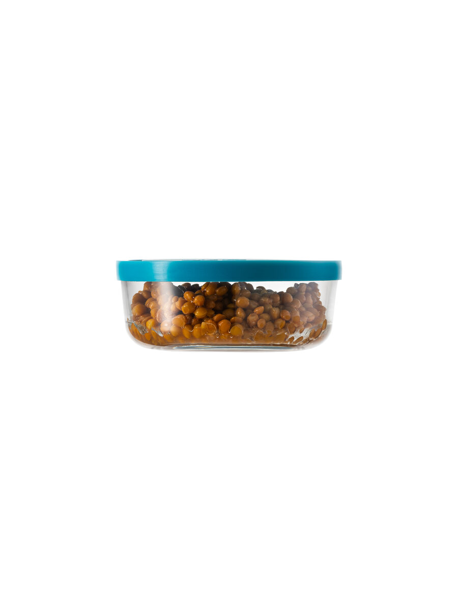 borgonovo-igloo-frischhaltedose-glas-0-8-l-blauer-deckel image 1