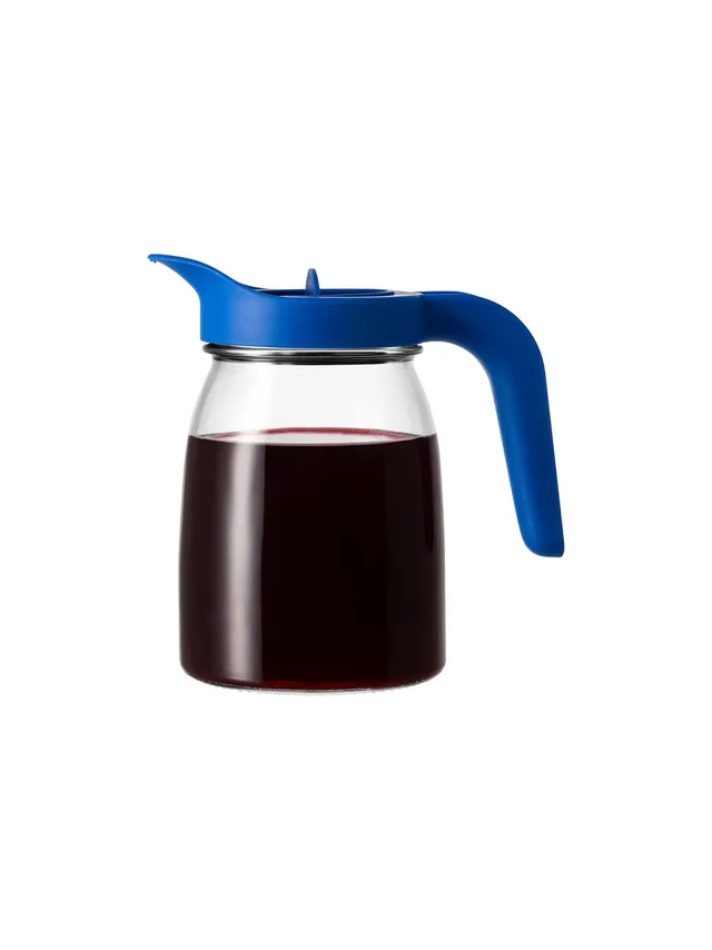 borgonovo-flexy-karaffe-1-l-glas-blauer-deckel-ausgie-er image 1