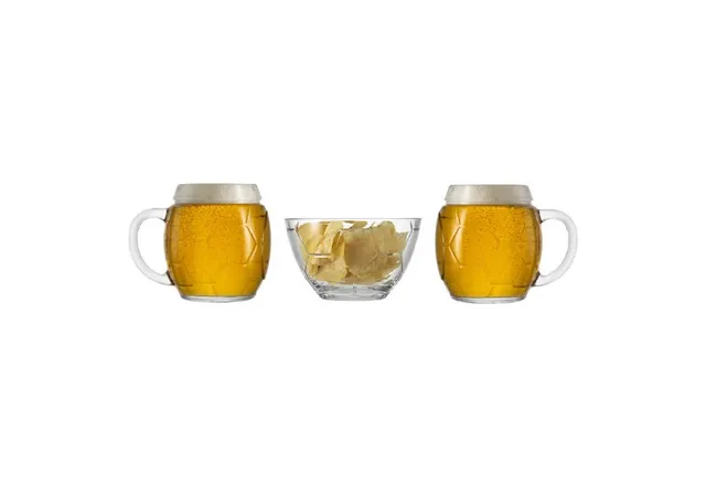 borgonovo-football-set-bierkrug-0-5-l-snackschale-fu-ball image 1
