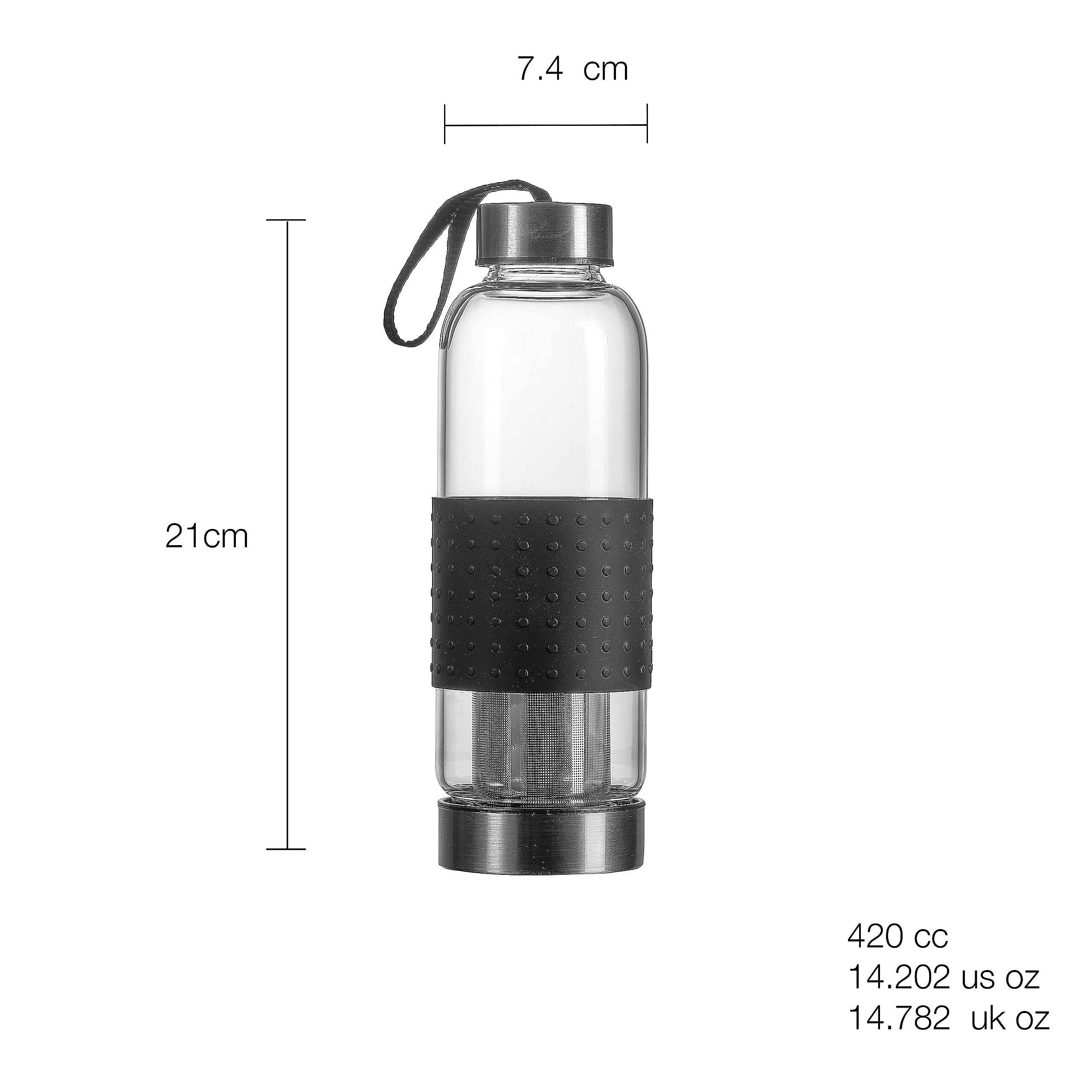 pasabahce-aroma-glasflasche-420-ml-mit-deckel-und-sieb-trinkflasche-f-r-unterweg image 3
